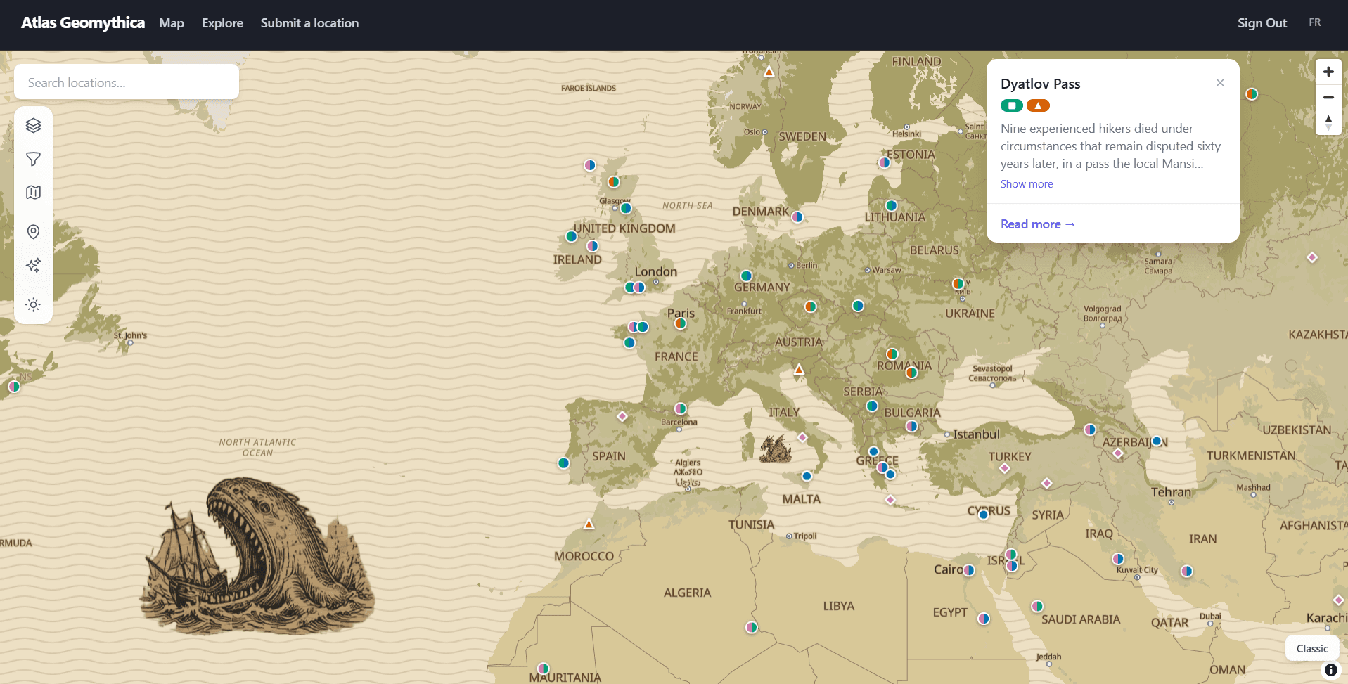 Screenshot of Atlas Geomythica